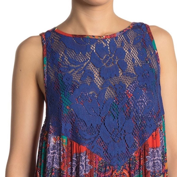 Free People Count me in Trapeze Tunic Top red - Picture 2 of 4